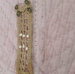 Macrame bracelet used with gold braid, adjustable