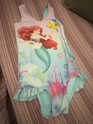 Disney Ariel Girls' Swimsuit like new, turquoise, sizes 122-128 cm