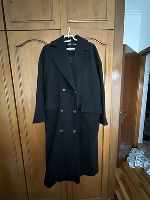 Zara μάλλινο παλτό L, μαύρο, κλασική γραμμή