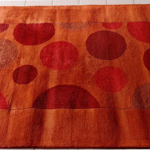 Royal Carpet wool rug used with modern geometric circle design