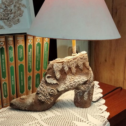Vintage Handmade Table Lamp from Authentic Shoelast, New