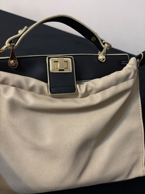 Women's handbag, black and beige