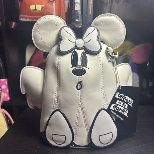 Loungefly Mickey & Minnie Ghost Glow in the Dark Figural Crossbody Bag