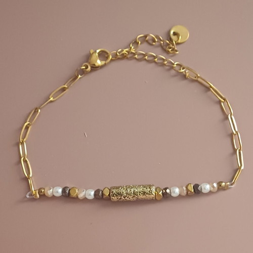 Bracelet gold with stones new, women's
