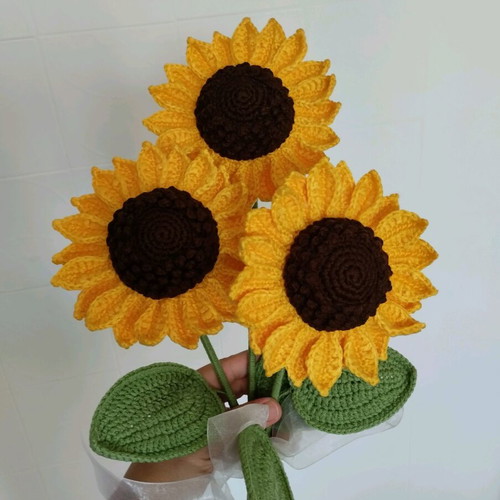 Crocheted sunflower new large flower sun