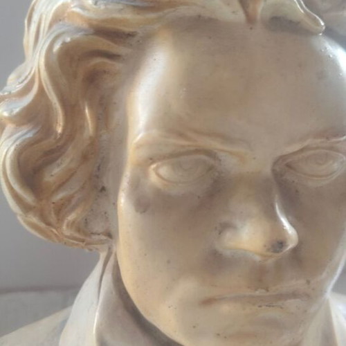 Beethoven bust used, made of stone material, height 30 cm
