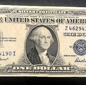 1 USA DOLLAR Blue Seal *1935