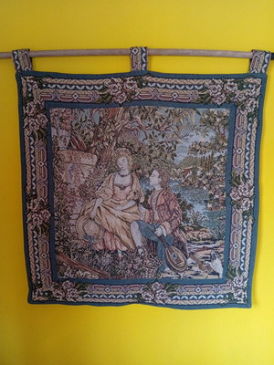 Decorative French wall tapestry Jardin D'Amour like new