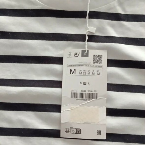 Zara women's summer top Medium new, black and white
