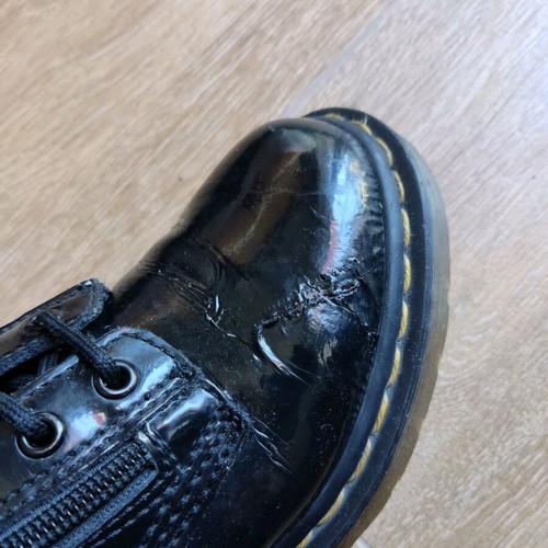 Dr. Martens leather patent boots used with 2 zippers size 37