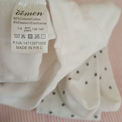 Children's cotton polka dot tights set of 2, new, white and gray
