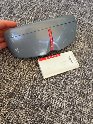 Prada Sunglasses Case like new, gray and red