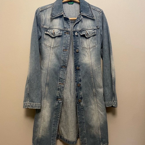 Benetton denim dress coat like new, size XXS