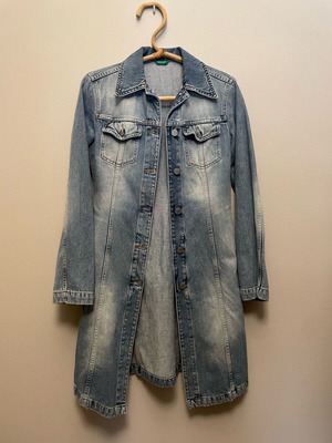 Benetton denim dress coat like new, size XXS