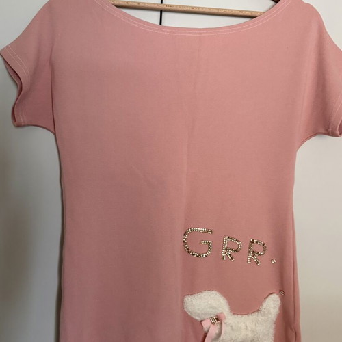 Blouse dress used, one size, white and pink