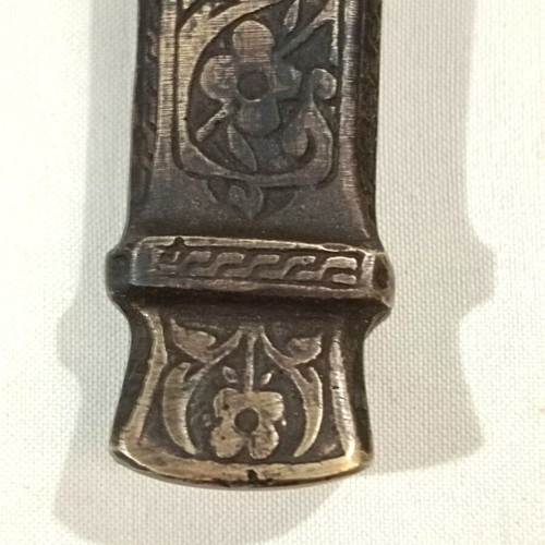 Bronze inkwell used with rich engraved designs