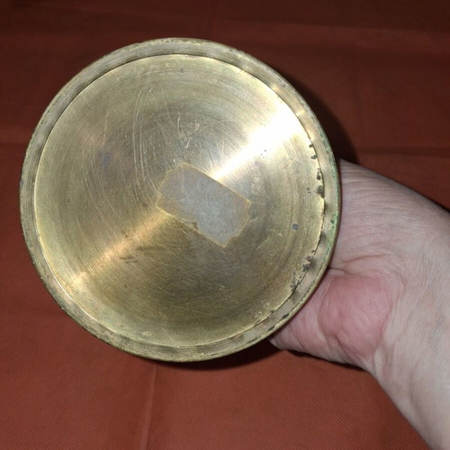 Vintage brass oil lamp used, without glass, 22cm height