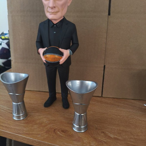 Giorgos Bartzokas 3D printed figure with Euroleague trophy gift