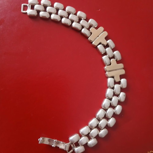 925 silver and 585 gold bracelet, 18 cm, 32 g, Follei Folli