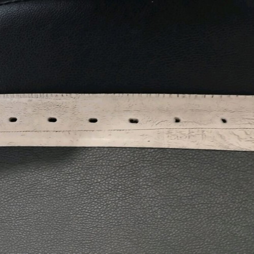 Men's leather belt used, beige, size 120