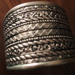 Silver wide boho bracelet