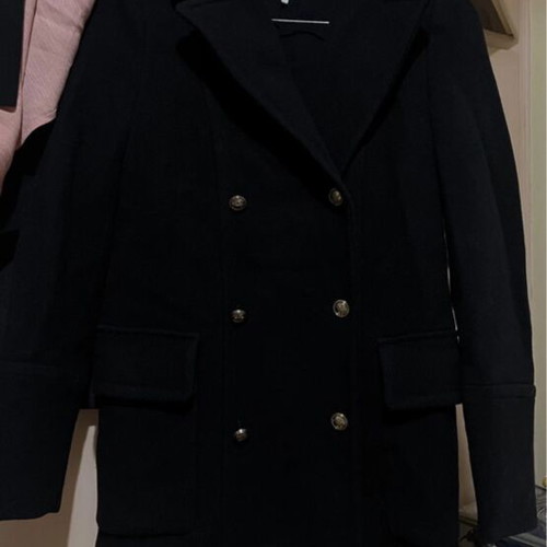 Zara military coat black like new with gold buttons