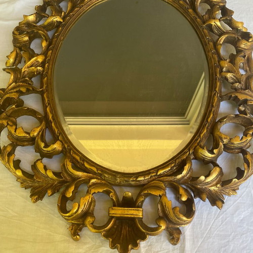 Antique mirror used with hand-carved frame over 100 years old