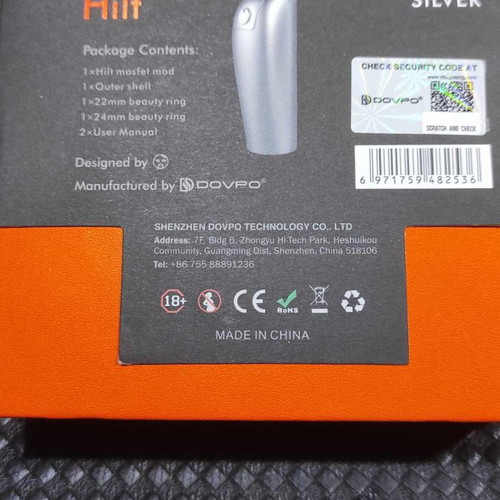 Hilt Mosfet Mod 18650 By Bp Mods silver new