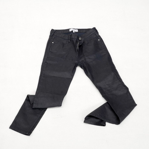 Mango black slim fit leather-look elastic pants used