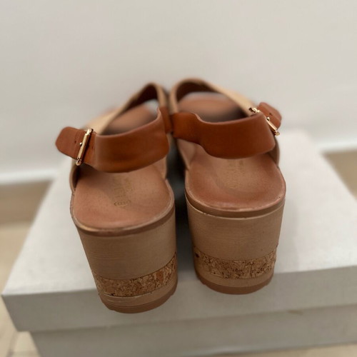 Alta Moda platform sandals brown and beige, new, size 40