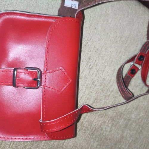 Handmade Small Crossbody Belt Bag 100% Genuine Leather JK Leather new, red