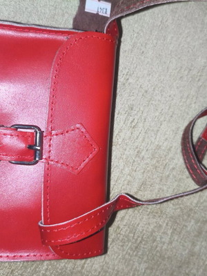 Handmade Small Crossbody Belt Bag 100% Genuine Leather JK Leather new, red