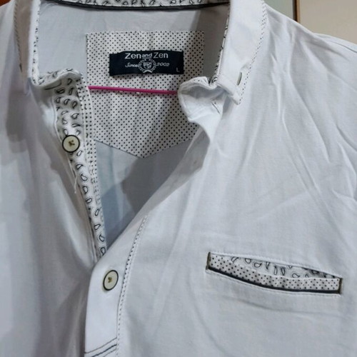 Men's short-sleeve shirt Zen And Zen white No.L like new