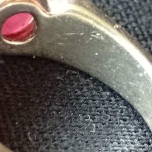 Silver ring 925 with natural rubies, used