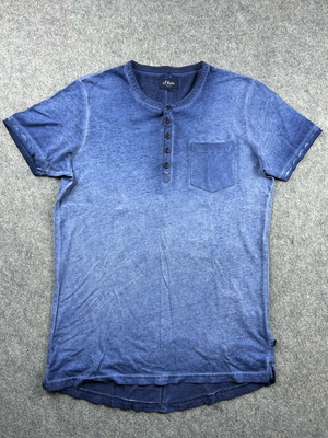 S.Oliver men's polo shirt blue medium used with pocket