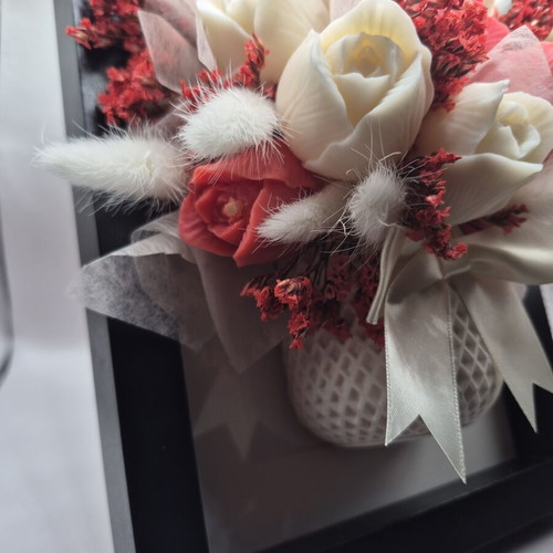 Flower candle bouquet in frame new
