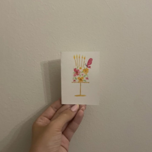 Birthday card hand-painted, like new