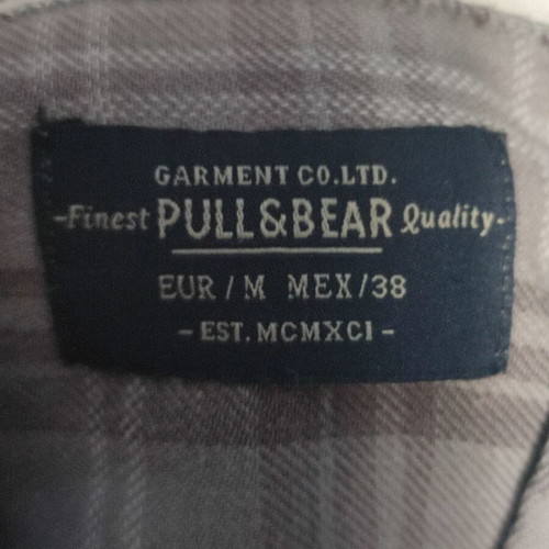 Pull&Bear gray checked shirt, size M