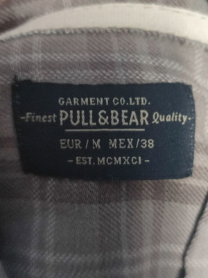 Pull&Bear gray checked shirt, size M