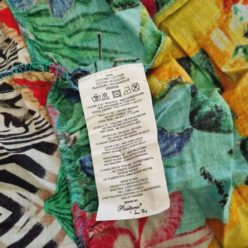 Long colorful dress 100% cotton one size new by Positano Jean Paul