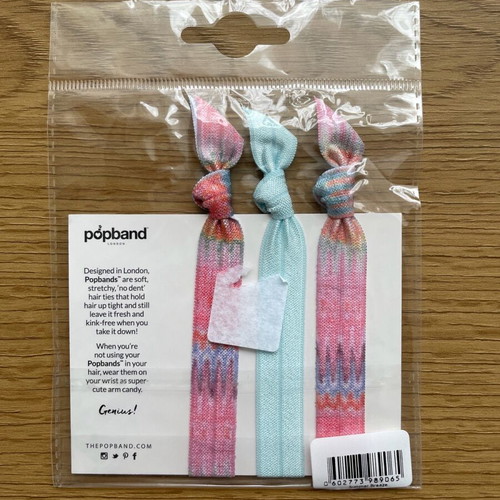 Popband London hair ties new, set of 3 colorful