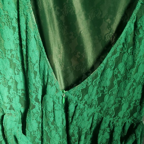 Angel City dress used, lace, size L, cypress green