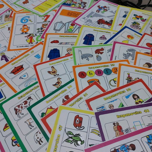 Work cards in Russian used, pack of 44 pieces