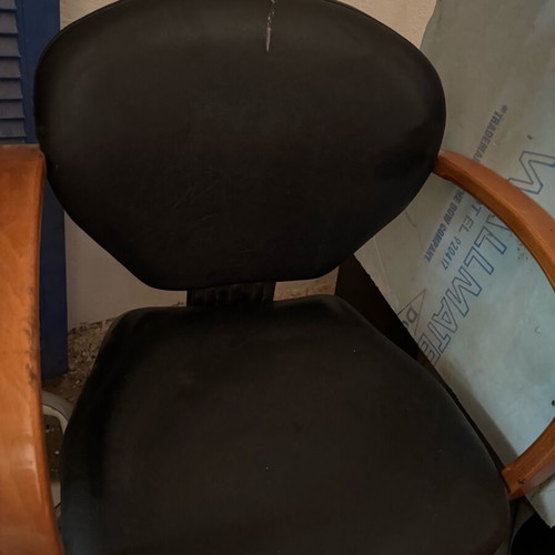Hair salon furniture used, three chairs, shampoo bowl, desk