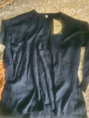 Wool cardigan new, blue, size XXL