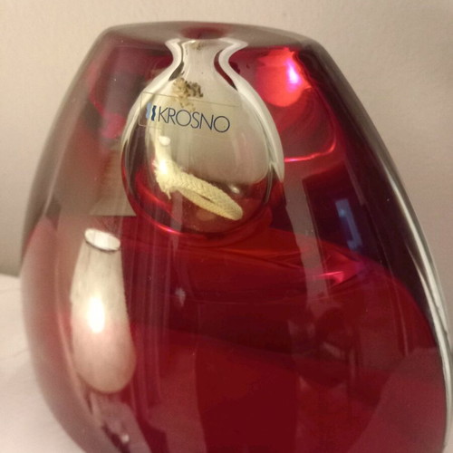 Krosno oil lamp like new made of solid crystal