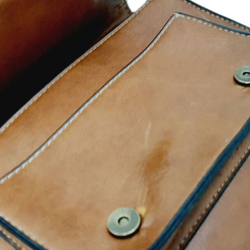 Stylish retro crossbody bag like new, soft eco leather, brown