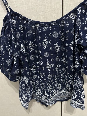 Superdry summer blouse like new, medium, blue and white
