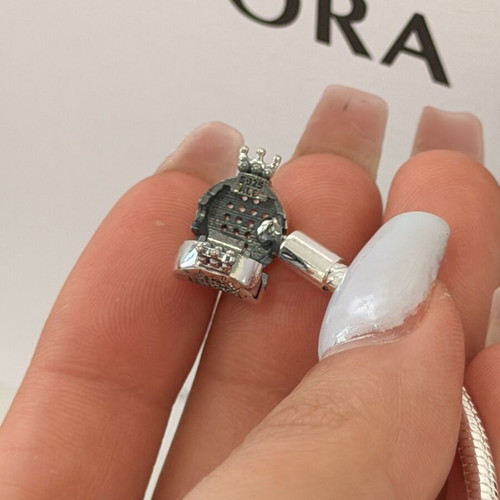 Pandora silver necklace 45 cm, authentic crown design