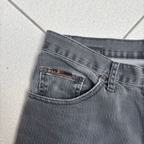 Vintage grey striped straight fit jeans used, size M